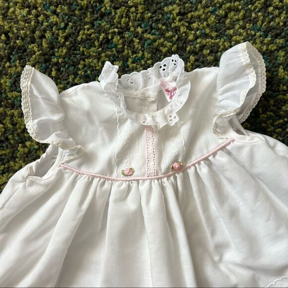 Vintage Just Adorable Baby Girl Dress with Roses 24M - Picture 2 of 7